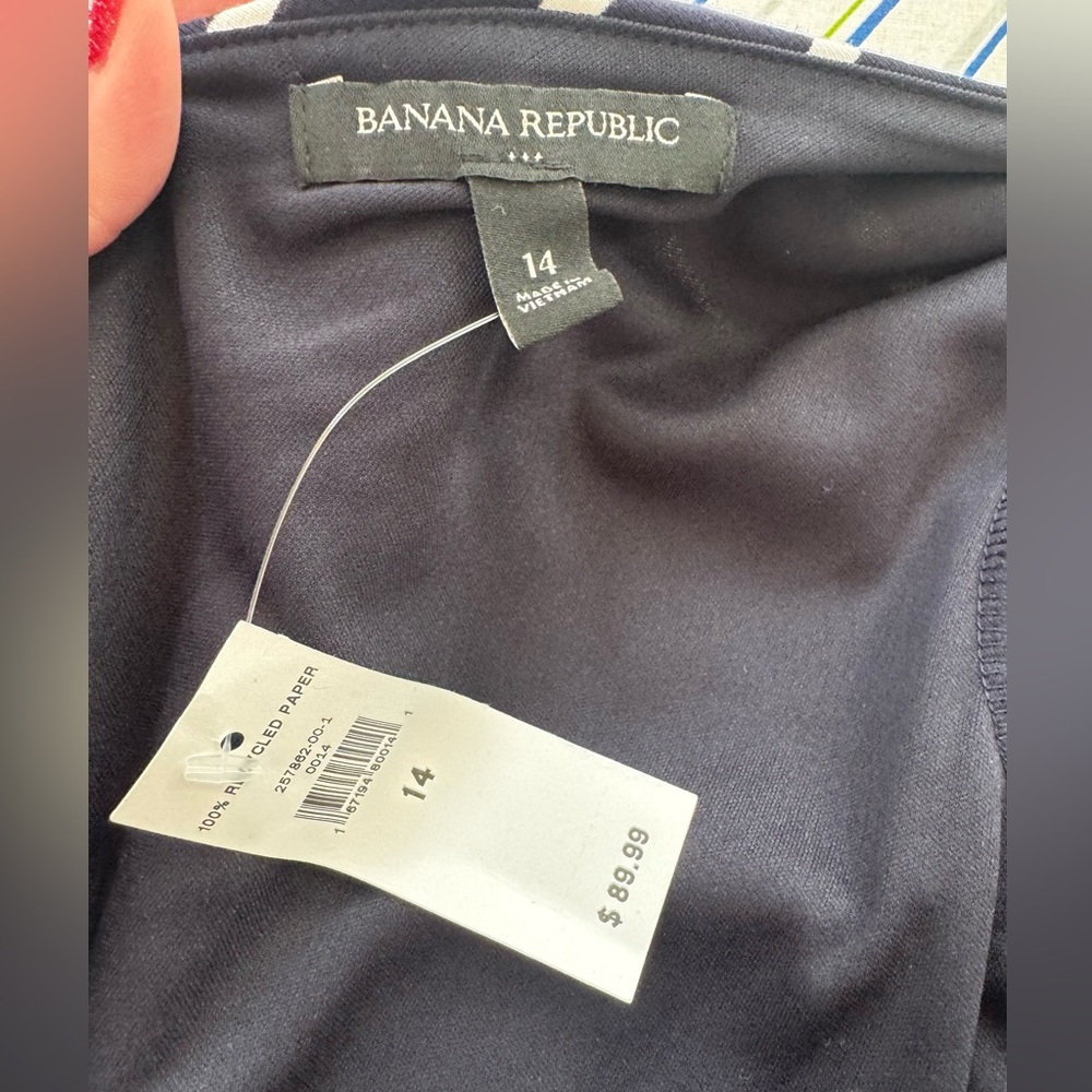 Banana Republic Striped Black and White Midi Dress - Picture 4 of 5